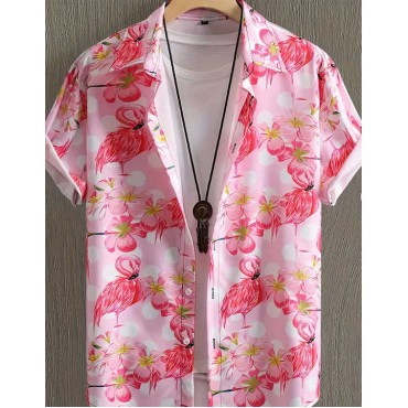 Men's Casual Button-...