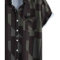 Skull Men's Shirts Streetwear Vintage Shirt for Men Street Hip Hop Short