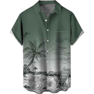 Hawaiian Printed Men...
