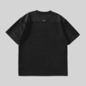 Solid Color Ultra Soft Retro Patchwork Button Oversized T-Shirt